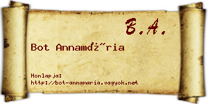 Bot Annamária névjegykártya